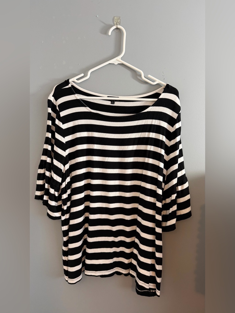 Talbots Black & White Striped Women’s Top, Size 2X